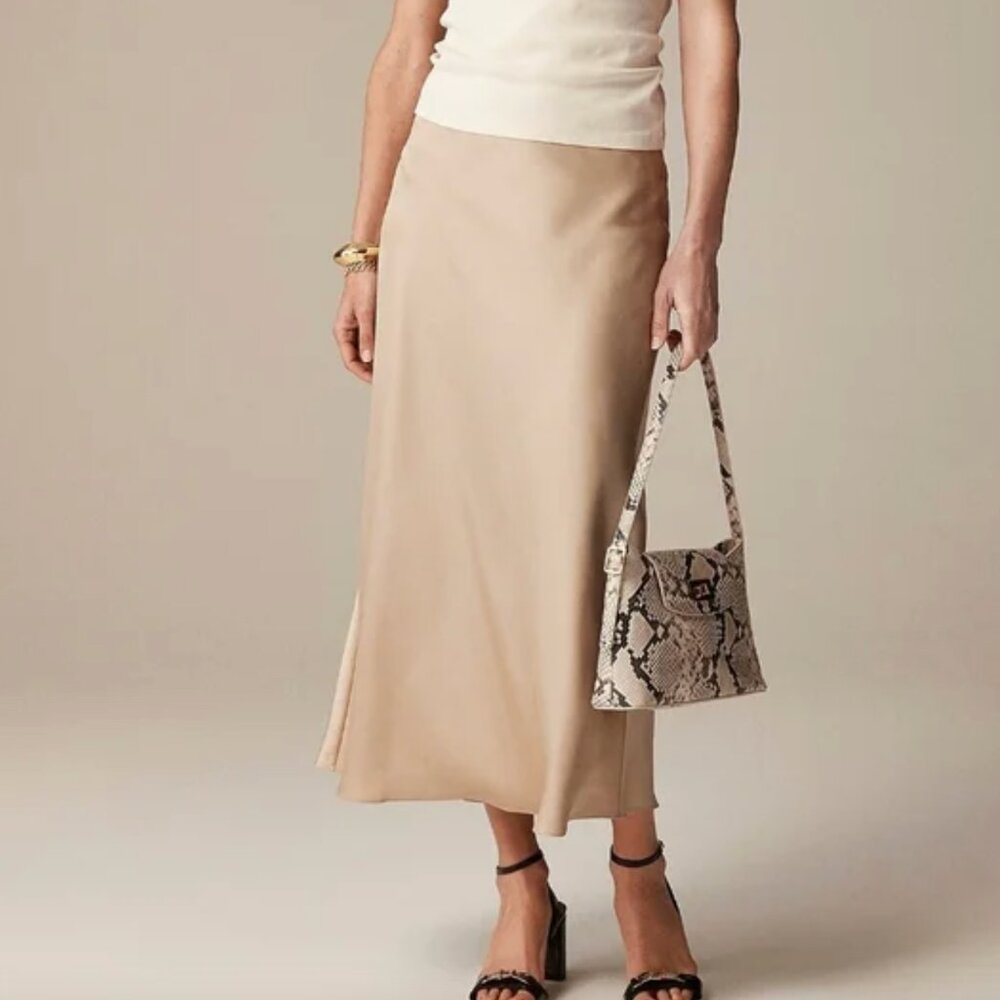 J. Crew Collection Gwyneth Silk Slip Skirt Blush Pink Maxi Women's Size 4